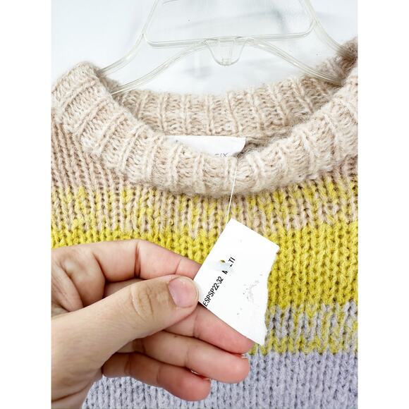 Eleven Six Joy Alpaca Blend Ombre Stripe Crewneck Long Sleeve Sweater Size Small - Picture 4 of 6